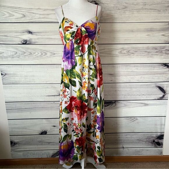 London Times Dresses & Skirts - London Times Emiliana Silky Ivory Floral Midi Dress